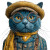 Blue Hipster Cat Vinyl Car Decal Sticker – Waterproof & UV-Resistant 3.4133333333333336"