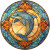 Colorful Dolphin Stained Glass Vinyl Car Decal Sticker – Waterproof & UV-Resistant 3.4133333333333336"