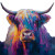Electric Highland Cow Vinyl Car Decal Sticker – Waterproof & UV-Resistant 3.4133333333333336"