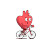Cartoon Heart Cycling Vinyl Car Decal Sticker – Waterproof & UV-Resistant 3.4133333333333336"