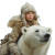 Girl On Polar Bear V2 Vinyl Car Decal Sticker – Waterproof & UV-Resistant 6.826666666666667"