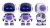 Cute Robot Icons Vinyl Car Decal Sticker – Waterproof & UV-Resistant 2.72"