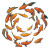 Orange Fish Circle Vinyl Car Decal Sticker – Waterproof & UV-Resistant 3.4133333333333336"