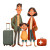 Cheerful Airport Family Vinyl Car Decal Sticker – Waterproof & UV-Resistant 3.4133333333333336"