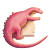 Pink Dinosaur Vinyl Car Decal Sticker – Waterproof & UV-Resistant 3.4133333333333336"
