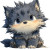 Cute Kawaii Werewolf Vinyl Car Decal Sticker – Waterproof & UV-Resistant 6.826666666666667"