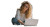 Remote Working Woman Vinyl Car Decal Sticker – Waterproof & UV-Resistant 2.72"