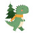 Dinosaur With Scarf Vinyl Car Decal Sticker – Waterproof & UV-Resistant 3.4133333333333336"