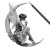 Fairy In Moon Vinyl Car Decal Sticker – Waterproof & UV-Resistant 3.4133333333333336"