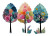 Whimsical Retro Tree Vinyl Car Decal Sticker – Waterproof & UV-Resistant 3.0933333333333333"