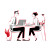 Business Discussion Cartoon Vinyl Car Decal Sticker – Waterproof & UV-Resistant 3.4133333333333336"