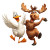 Happy Dancing Moose Vinyl Car Decal Sticker – Waterproof & UV-Resistant 3.4133333333333336"
