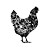 Floral Chicken Silhouette Vinyl Car Decal Sticker – Waterproof & UV-Resistant 3.4133333333333336"