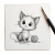 Kawaii Kitten Yarn Vinyl Car Decal Sticker – Waterproof & UV-Resistant 6.826666666666667"