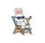 Cute Rabbit Relaxing Vinyl Car Decal Sticker – Waterproof & UV-Resistant 3.4133333333333336"