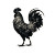 Vintage Linocut Rooster Vinyl Car Decal Sticker – Waterproof & UV-Resistant 3.4133333333333336"