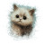 Fluffy Cat Drawing Vinyl Car Decal Sticker – Waterproof & UV-Resistant 3.4133333333333336"