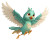 Cartoon Bird Flying V2 Vinyl Car Decal Sticker – Waterproof & UV-Resistant 3.2"