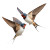 Realistic Swallows Flying Vinyl Car Decal Sticker – Waterproof & UV-Resistant 3.4133333333333336"
