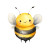 Chubby Smiling Bee Vinyl Car Decal Sticker – Waterproof & UV-Resistant 3.4133333333333336"