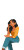 Animated Young Woman V3 Vinyl Car Decal Sticker – Waterproof & UV-Resistant 5.2
