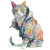 Colorful Calico Cat Vinyl Car Decal Sticker – Waterproof & UV-Resistant 3.4133333333333336"