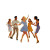 Friends Dancing Joyfully Vinyl Car Decal Sticker – Waterproof & UV-Resistant 3.4133333333333336"