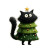 Christmas Cat Costume Vinyl Car Decal Sticker – Waterproof & UV-Resistant 3.4133333333333336"
