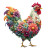 Floral Chicken Vinyl Car Decal Sticker – Waterproof & UV-Resistant 3.4133333333333336"