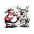 Cartoon Santa Scene Vinyl Car Decal Sticker – Waterproof & UV-Resistant 6.826666666666667"