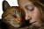 Girl And Cat V20 Vinyl Car Decal Sticker – Waterproof & UV-Resistant 2.986666666666667"