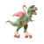 T-Rex And Flamingo Vinyl Car Decal Sticker – Waterproof & UV-Resistant 3.4133333333333336"