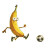 Banana Soccer Player Vinyl Car Decal Sticker – Waterproof & UV-Resistant 3.4133333333333336"