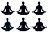 Meditating Silhouettes Vinyl Car Decal Sticker – Waterproof & UV-Resistant 2.986666666666667"