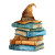 Wizard Hat Books Vinyl Car Decal Sticker – Waterproof & UV-Resistant 6.826666666666667"