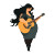 Rock Star Guitarist Vinyl Car Decal Sticker – Waterproof & UV-Resistant 3.4133333333333336"