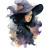 Watercolour Witch Vinyl Car Decal Sticker – Waterproof & UV-Resistant 3.4133333333333336"