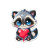 Kawaii Raccoon Tattoo Vinyl Car Decal Sticker – Waterproof & UV-Resistant 3.4133333333333336"