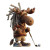 Dreadlock Moose Golfing Vinyl Car Decal Sticker – Waterproof & UV-Resistant 3.4133333333333336"
