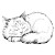 Sleeping Cat Illustration V3 Vinyl Car Decal Sticker – Waterproof & UV-Resistant 3.4133333333333336"