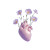 Futuristic Floral Heart Vinyl Car Decal Sticker – Waterproof & UV-Resistant 3.4133333333333336"