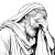 Biblical Man Crying Vinyl Car Decal Sticker – Waterproof & UV-Resistant 3.4133333333333336"