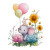 Elephant With Balloon V2 Vinyl Car Decal Sticker – Waterproof & UV-Resistant 3.4133333333333336"