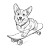 Skateboarding Corgi V2 Vinyl Car Decal Sticker – Waterproof & UV-Resistant 3.4133333333333336"