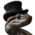 Snake In Top Hat Vinyl Car Decal Sticker – Waterproof & UV-Resistant 3.4133333333333336"