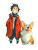 Boy And Corgi Vinyl Car Decal Sticker – Waterproof & UV-Resistant 4.1066666666666665"