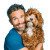 Man With Cavapoo Vinyl Car Decal Sticker – Waterproof & UV-Resistant 3.4133333333333336"