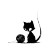 Playful Cat Yarn Vinyl Car Decal Sticker – Waterproof & UV-Resistant 6.826666666666667"