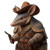 Cowboy Armadillo Vinyl Car Decal Sticker – Waterproof & UV-Resistant 3.4133333333333336"
