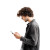 Person Using Smartphone V2 Vinyl Car Decal Sticker – Waterproof & UV-Resistant 3.4133333333333336"